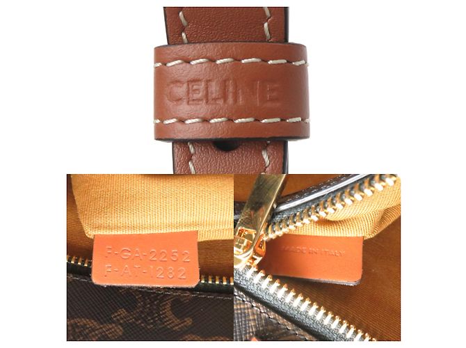 Céline Borsa a mano verticale mini Cabas Triomphe di Celine per donne Marrone - vista 7
