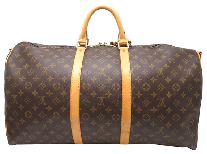 Borsa Boston Keepall Bandoulière 55 Louis Vuitton Marrone - vista 2