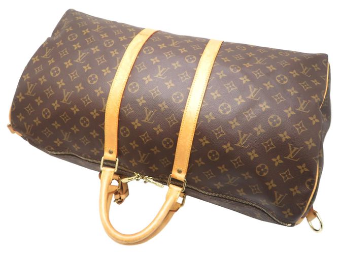 Borsa Boston Keepall Bandoulière 55 Louis Vuitton Marrone - vista 4