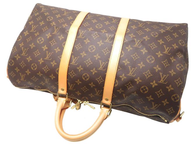 Borsa Boston Keepall Bandoulière 50 Louis Vuitton Marrone - vista 4