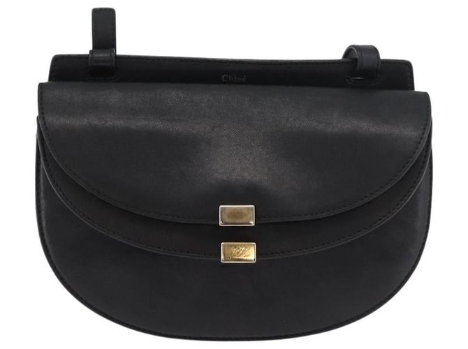 Chloé Borsa a Spalla Chloe in Pelle Nera e Oro Auth bs34599 Nero D'oro - vista 13