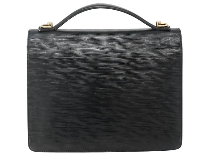 LOUIS VUITTON Borsa a Mano Epi Monceau 28 Nera M52122 LV Auth BA12216 Nero - vista 2