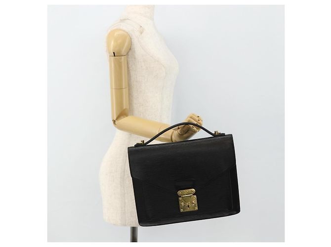 LOUIS VUITTON Borsa a Mano Epi Monceau 28 Nera M52122 LV Auth BA12216 Nero - vista 24