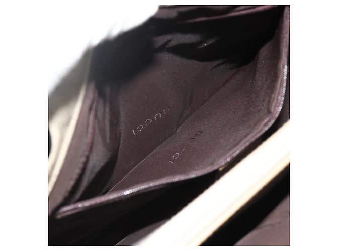 Borsa a mano in nylon beige e argento Gucci Bamboo 002 1016 Auth ep14257 - vista 21