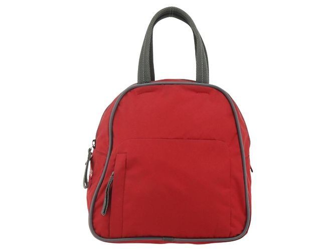 PRADA Borsa sportiva in nylon rossa argento Auth 176633A Rosso - vista 13