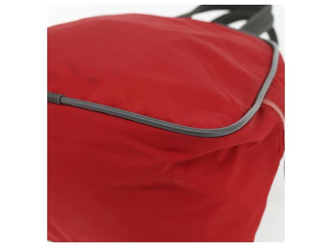 PRADA Borsa sportiva in nylon rossa argento Auth 176633A Rosso - vista 15