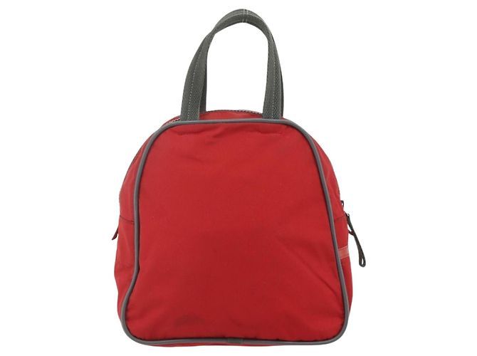 PRADA Borsa sportiva in nylon rossa argento Auth 176633A Rosso - vista 2