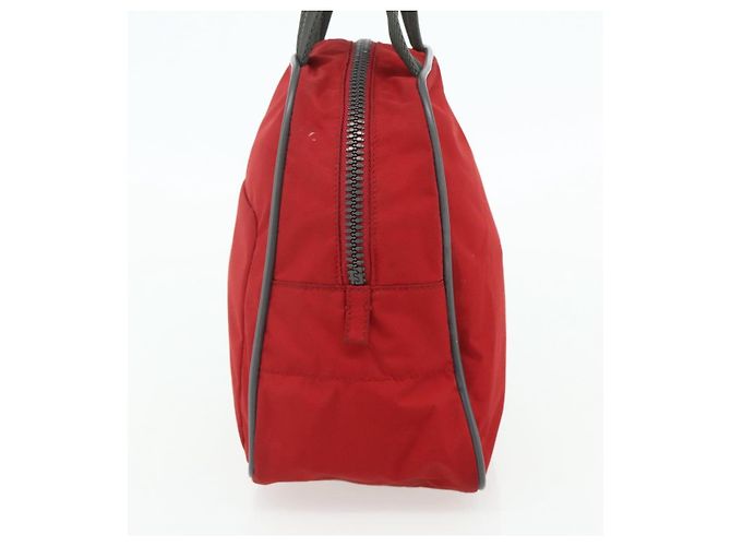 PRADA Borsa sportiva in nylon rossa argento Auth 176633A Rosso - vista 4
