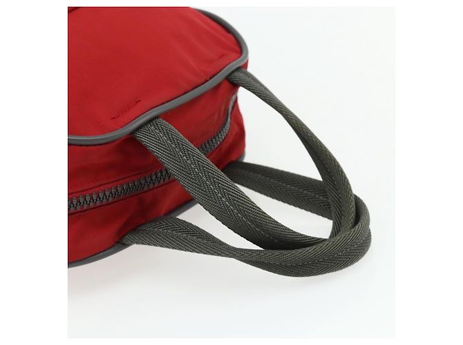 PRADA Borsa sportiva in nylon rossa argento Auth 176633A Rosso - vista 7