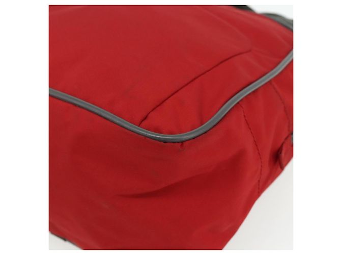 PRADA Borsa sportiva in nylon rossa argento Auth 176633A Rosso - vista 9