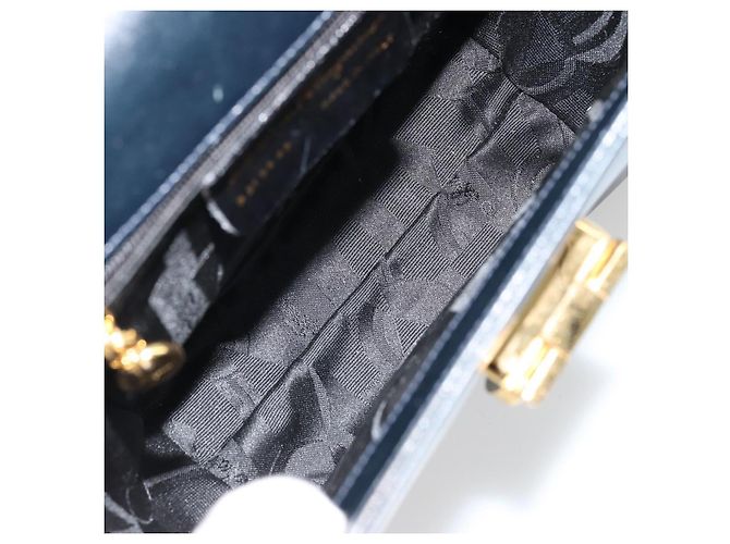 Borsa a Spalla Gancini in Pelle Salvatore Ferragamo Blu Navy Oro Auth ka4141 D'oro - vista 11