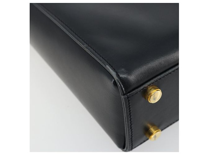 Borsa a Spalla Gancini in Pelle Salvatore Ferragamo Blu Navy Oro Auth ka4141 D'oro - vista 14