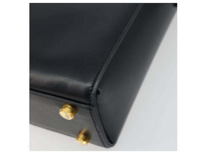Borsa a Spalla Gancini in Pelle Salvatore Ferragamo Blu Navy Oro Auth ka4141 D'oro - vista 15