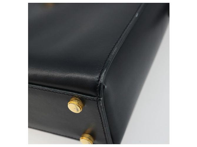 Borsa a Spalla Gancini in Pelle Salvatore Ferragamo Blu Navy Oro Auth ka4141 D'oro - vista 9