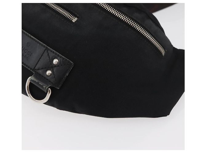 Borsa a Spalla Web Sherry Line in Nylon Nero e Argento GUCCI 246409 Auth ep14192 - vista 14
