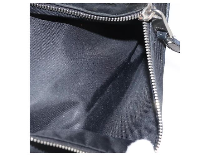 Borsa a Spalla Web Sherry Line in Nylon Nero e Argento GUCCI 246409 Auth ep14192 - vista 22
