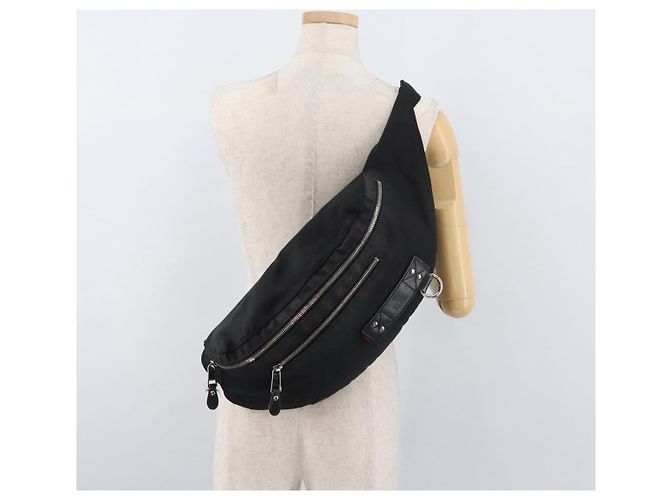 Borsa a Spalla Web Sherry Line in Nylon Nero e Argento GUCCI 246409 Auth ep14192 - vista 23