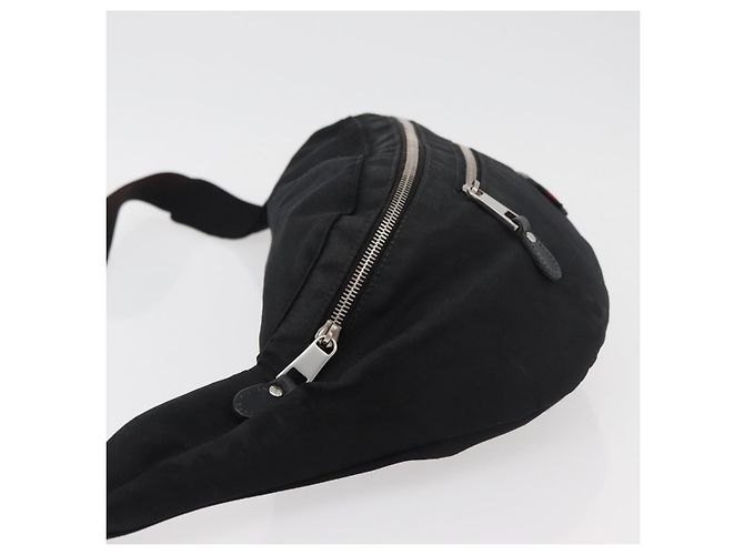 Borsa a Spalla Web Sherry Line in Nylon Nero e Argento GUCCI 246409 Auth ep14192 - vista 4