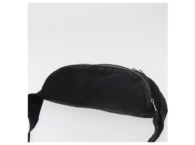 Borsa a Spalla Web Sherry Line in Nylon Nero e Argento GUCCI 246409 Auth ep14192 - vista 6
