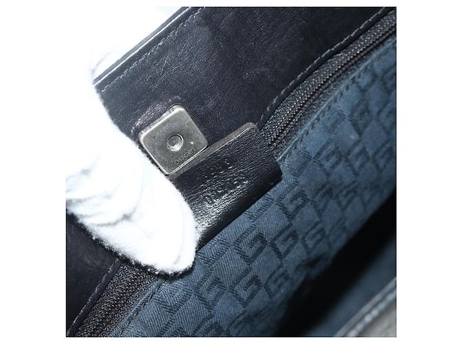 GUCCI Hand Bag Leather Black Silver 73983 Auth ka4138 Silvery - view 12