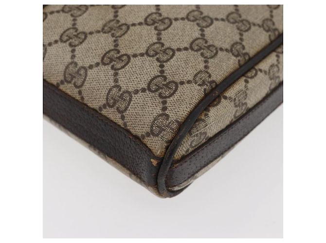 Borsa a Spalla GUCCI GG Supreme Web Sherry Line PVC Beige Oro Auth 176846 D'oro - vista 15