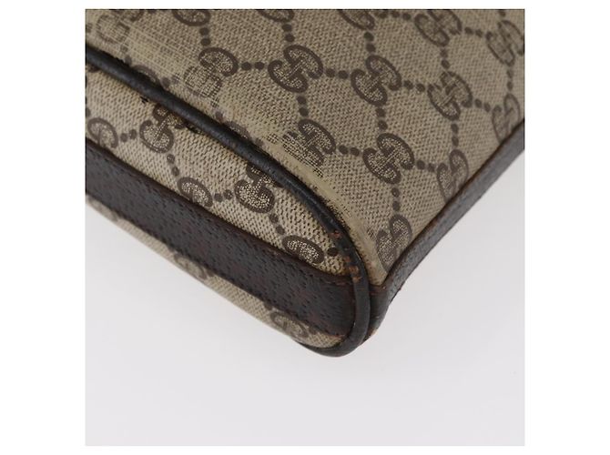 Borsa a Spalla GUCCI GG Supreme Web Sherry Line PVC Beige Oro Auth 176846 D'oro - vista 16