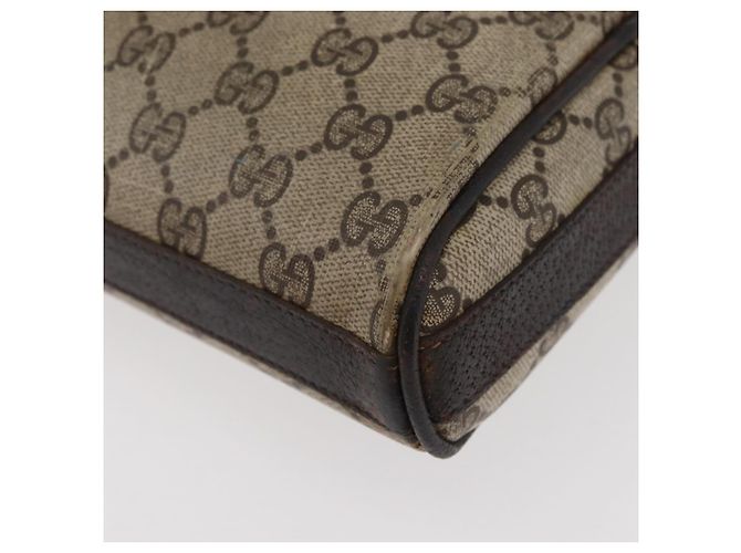 Borsa a Spalla GUCCI GG Supreme Web Sherry Line PVC Beige Oro Auth 176846 D'oro - vista 17