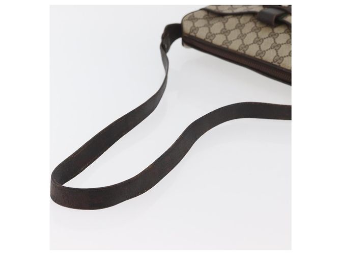 Borsa a Spalla GUCCI GG Supreme Web Sherry Line PVC Beige Oro Auth 176846 D'oro - vista 7