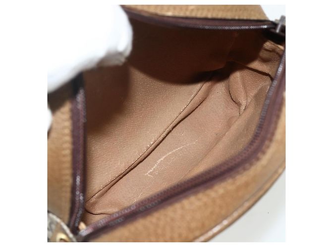 Borsa a Spalla GUCCI GG Plus Supreme PVC Beige Oro 201447 Auth ep14205 D'oro - vista 11