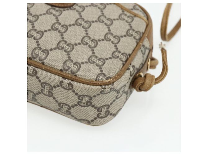 Borsa a Spalla GUCCI GG Plus Supreme PVC Beige Oro 201447 Auth ep14205 D'oro - vista 14
