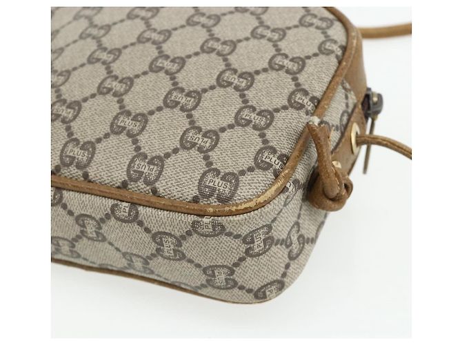 Borsa a Spalla GUCCI GG Plus Supreme PVC Beige Oro 201447 Auth ep14205 D'oro - vista 15