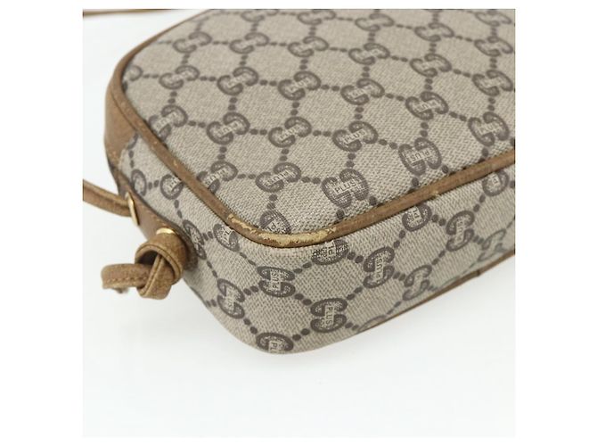Borsa a Spalla GUCCI GG Plus Supreme PVC Beige Oro 201447 Auth ep14205 D'oro - vista 16