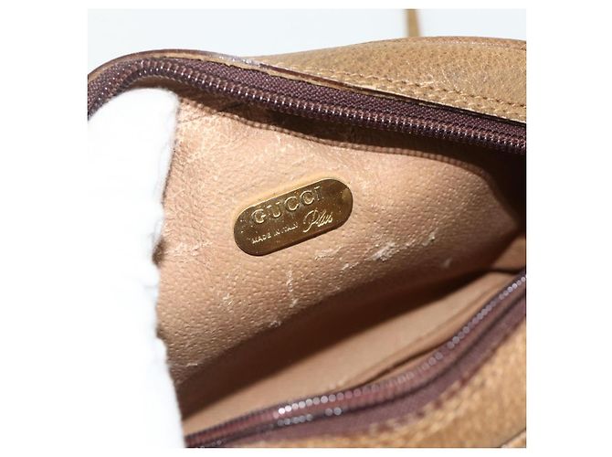 Borsa a Spalla GUCCI GG Plus Supreme PVC Beige Oro 201447 Auth ep14205 D'oro - vista 17