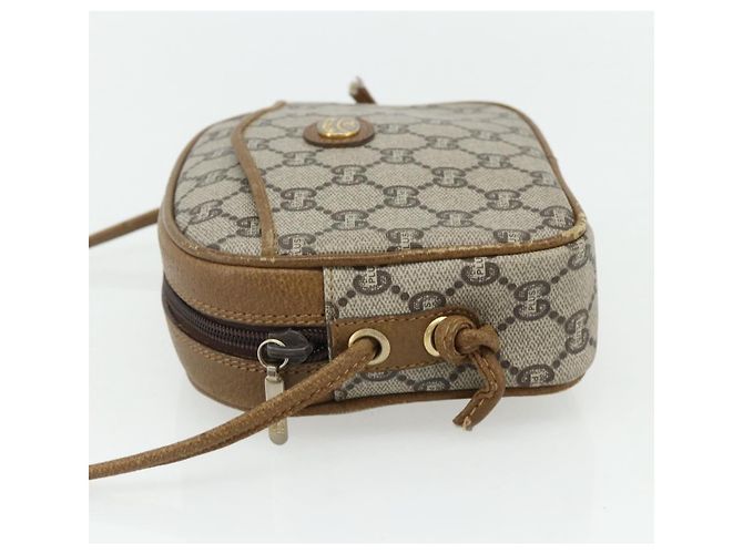 Borsa a Spalla GUCCI GG Plus Supreme PVC Beige Oro 201447 Auth ep14205 D'oro - vista 3