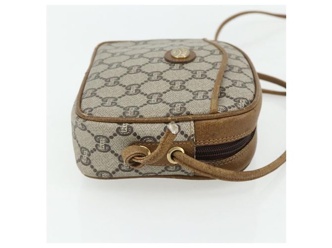 Borsa a Spalla GUCCI GG Plus Supreme PVC Beige Oro 201447 Auth ep14205 D'oro - vista 4