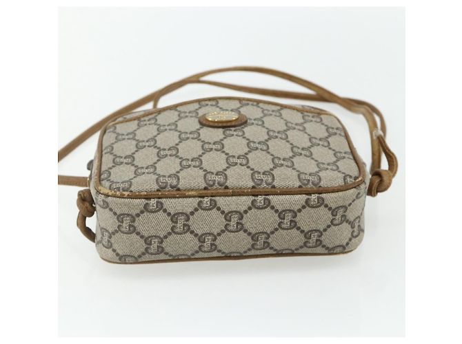 Borsa a Spalla GUCCI GG Plus Supreme PVC Beige Oro 201447 Auth ep14205 D'oro - vista 5
