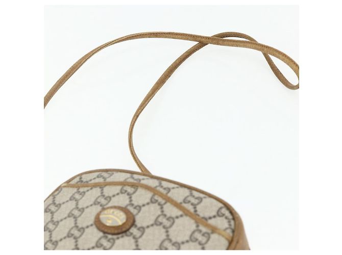 Borsa a Spalla GUCCI GG Plus Supreme PVC Beige Oro 201447 Auth ep14205 D'oro - vista 8