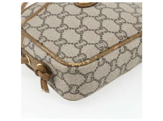 Borsa a Spalla GUCCI GG Plus Supreme PVC Beige Oro 201447 Auth ep14205 D'oro - vista 9