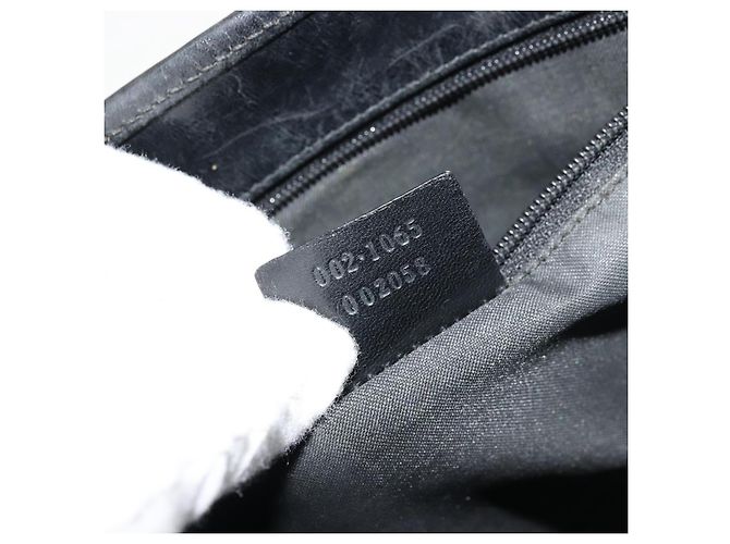 Borsa a Mano Jackie GG Canvas Gucci Nera Argento 002 1065 Auth 177085 Nero - vista 12