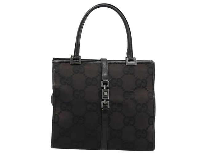 Borsa a Mano Jackie GG Canvas Gucci Nera Argento 002 1065 Auth 177085 Nero - vista 13