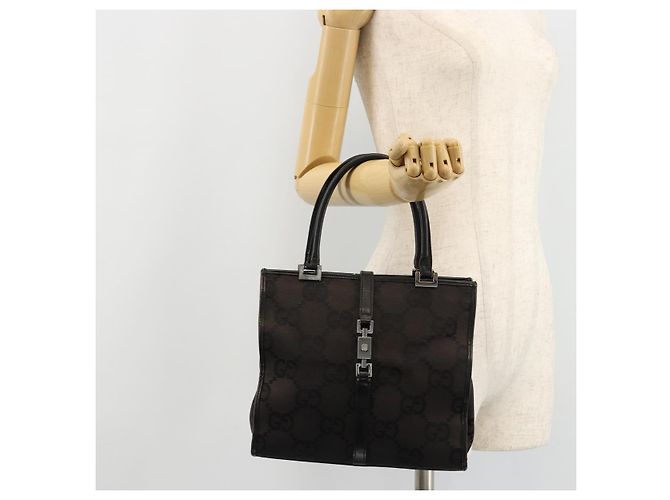Borsa a Mano Jackie GG Canvas Gucci Nera Argento 002 1065 Auth 177085 Nero - vista 23