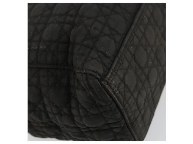 Christian Dior Borsa Lady Dior Canage in nylon nero e oro Auth BA12261 D'oro - vista 17