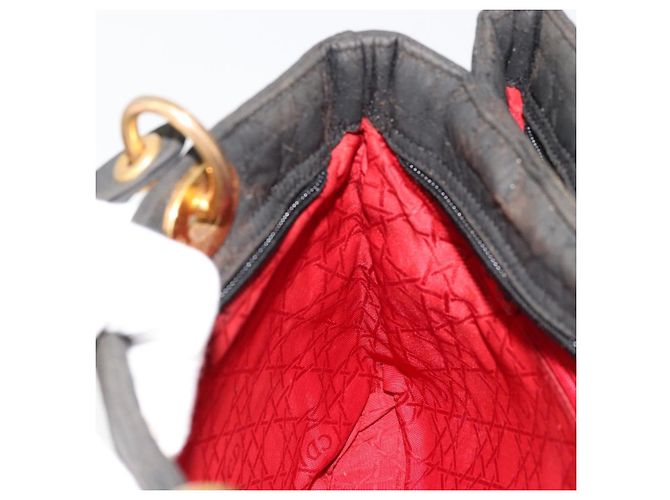 Christian Dior Borsa Lady Dior Canage in nylon nero e oro Auth BA12261 D'oro - vista 21