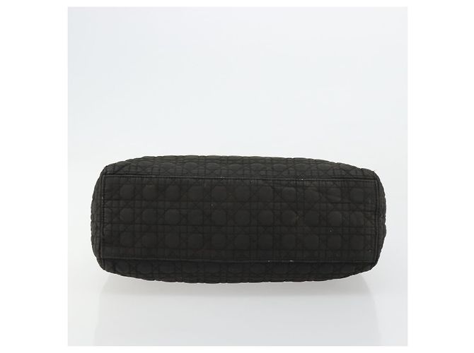 Christian Dior Borsa Lady Dior Canage in nylon nero e oro Auth BA12261 D'oro - vista 5