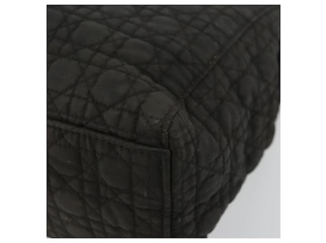 Christian Dior Borsa Lady Dior Canage in nylon nero e oro Auth BA12261 D'oro - vista 9