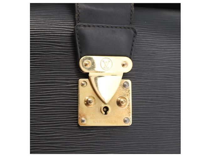LOUIS VUITTON Borsa Business Epi Serviette con Chiusura Nera M54352 LV Auth BA12065 Nero - vista 19