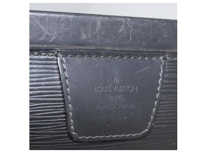 LOUIS VUITTON Borsa Business Epi Serviette con Chiusura Nera M54352 LV Auth BA12065 Nero - vista 20