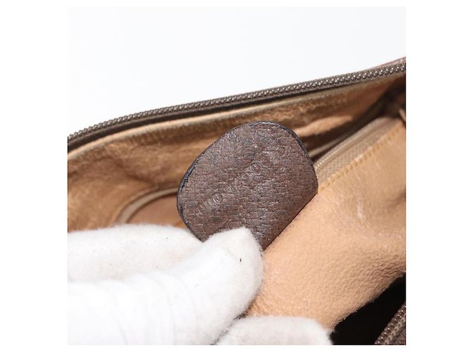 Borsa Boston in PVC beige e oro della linea Sherry GG Supreme di GUCCI Auth ep14457 D'oro - vista 12