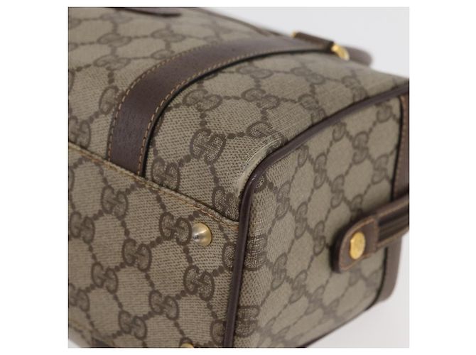 Borsa Boston in PVC beige e oro della linea Sherry GG Supreme di GUCCI Auth ep14457 D'oro - vista 14