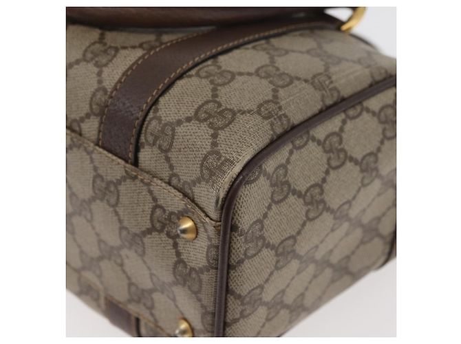 Borsa Boston in PVC beige e oro della linea Sherry GG Supreme di GUCCI Auth ep14457 D'oro - vista 16